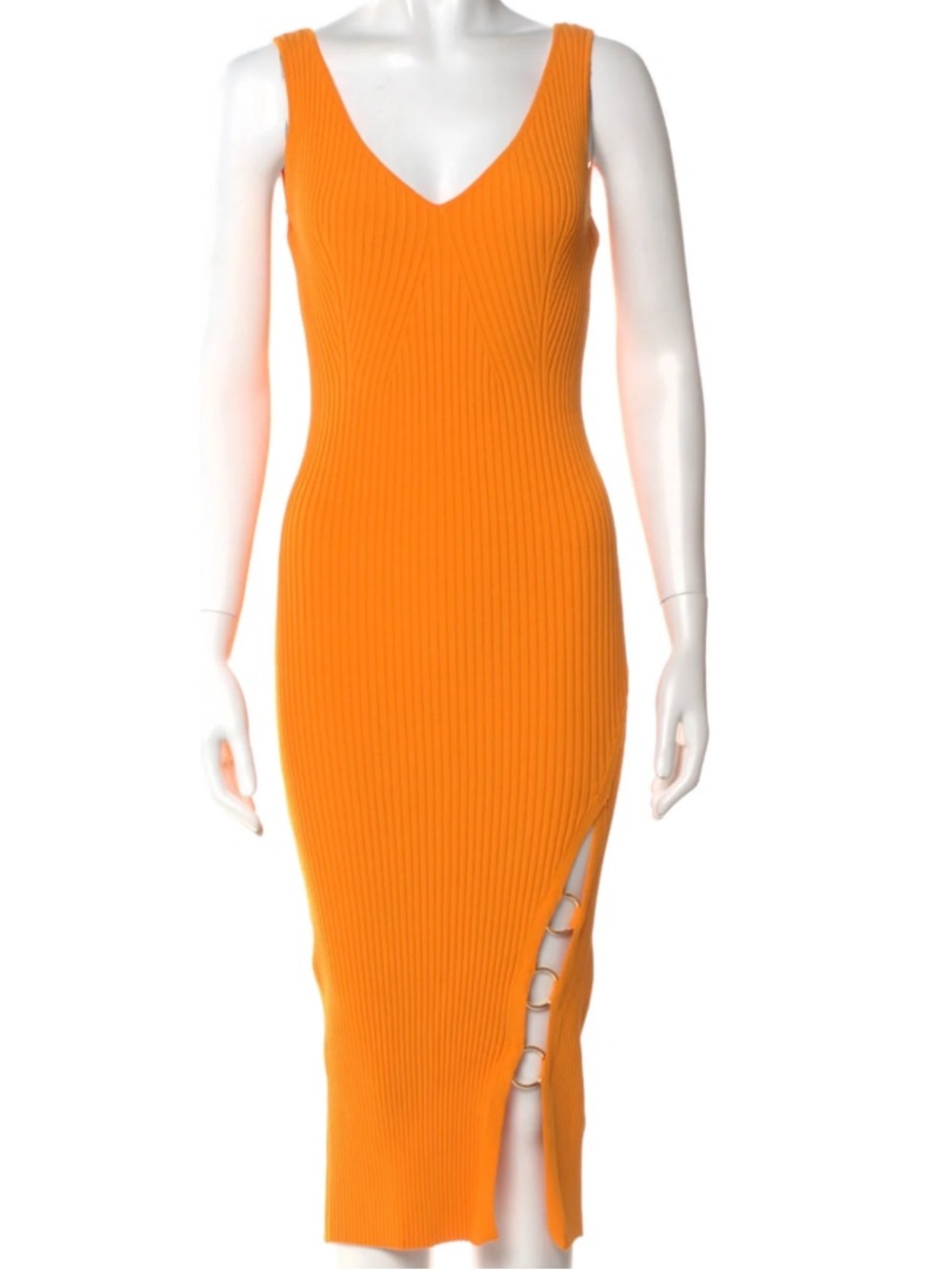 HOUSE OF HARLOW 1960 Orange Ribbed Dress